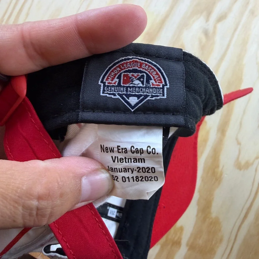 New Era 9TWENTY Youth MiLB Billings Mustangs Pinstripe Baseball Hat Red White